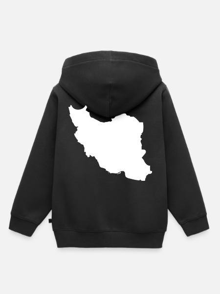 Iran Landkarte Flagge - Kinder Premium Organic Hoodie - Schwarz