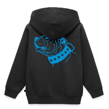 stafford © - www.dog-power.nl - Kinder Premium Organic Hoodie - Schwarz - Hinten - AI Model Kid Male (0cm)