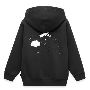 Drapeau de la carte des Fidji - Sweat Premium à capuche enfant bio - noir - Dos - AI Model Kid Male (0cm)