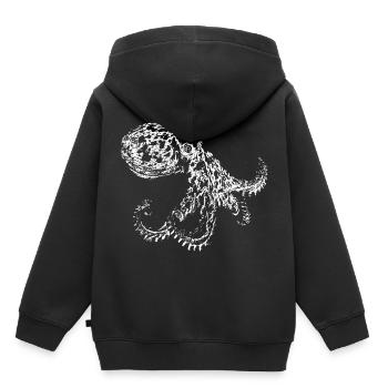 Oktopus - Kinder Premium Organic Hoodie - Schwarz - Hinten - AI Model Kid Male (0cm)