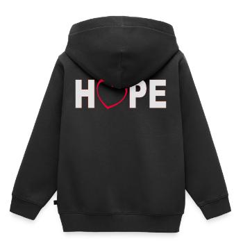 De l’espoir avec du cœur - Sweat Premium à capuche enfant bio - noir - Dos - AI Model Kid Male (0cm)