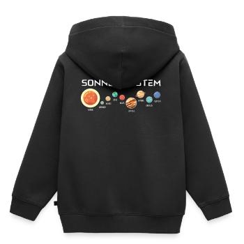 Sonnensystem - Planeten in Reihe - Kinder Premium Organic Hoodie - Schwarz - Hinten - AI Model Kid Male (0cm)