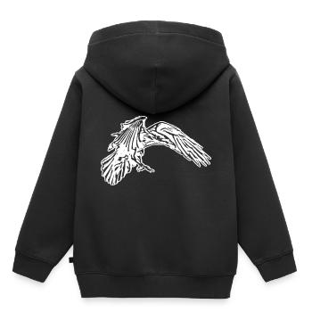 Rabe - Kinder Premium Organic Hoodie - Schwarz - Hinten - AI Model Kid Male (0cm)
