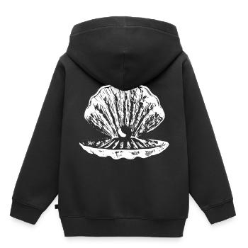 Muschel - Kinder Premium Organic Hoodie - Schwarz - Hinten - AI Model Kid Male (0cm)