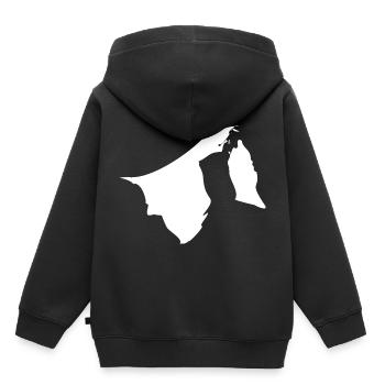 Drapeau de carte de Brunei - Sweat Premium à capuche enfant bio - noir - Dos - AI Model Kid Male (0cm)