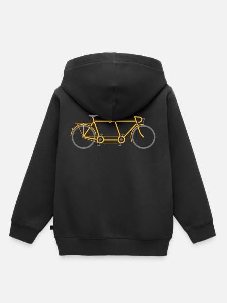 Tandem Bike - Kids Premium Organic Hoodie - black