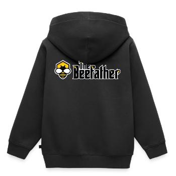 Le beefather - abeille miel apiculteur fleurs en nid d'abeille - Sweat Premium à capuche enfant bio - noir - Dos - AI Model Kid Male (0cm)