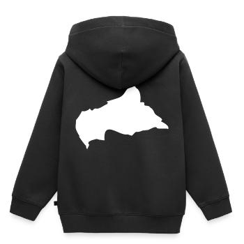Drapeau de la carte de la République centrafricaine - Sweat Premium à capuche enfant bio - noir - Dos - AI Model Kid Male (0cm)