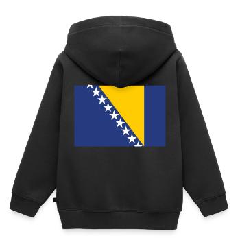 Bosnien und Herzegowina Flagge Wappen - Kinder Premium Organic Hoodie - Schwarz - Hinten - AI Model Kid Male (0cm)