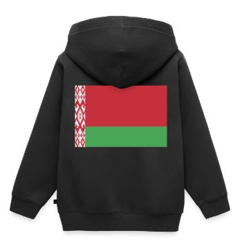 Weißrussland Flagge Wappen - Kinder Premium Organic Hoodie - Schwarz - Hinten - AI Model Kid Male (0cm)