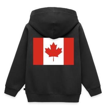 Kanada Flagge Wappen - Kinder Premium Organic Hoodie - Schwarz - Hinten - AI Model Kid Male (0cm)