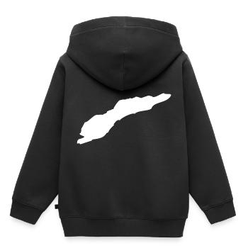 Drapeau de la carte du Timor oriental - Sweat Premium à capuche enfant bio - noir - Dos - AI Model Kid Male (0cm)