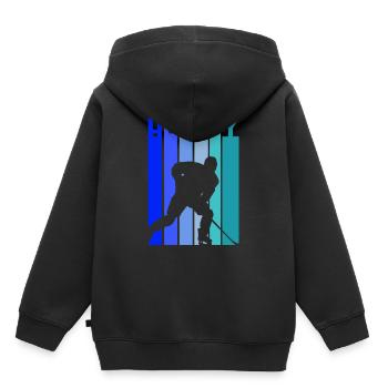 Ice Hockey Vintage Hockey Player Cool Hockey Gift - Kinder Premium Organic Hoodie - Schwarz - Hinten - AI Model Kid Male (0cm)