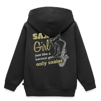 Saxofon - Kinder Premium Organic Hoodie - Schwarz - Hinten - AI Model Kid Male (0cm)