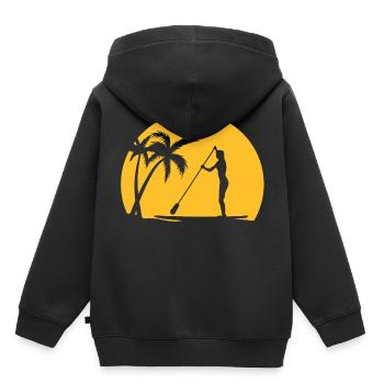 SUP - Sweat Premium à capuche enfant bio - noir - Dos - AI Model Kid Male (0cm)