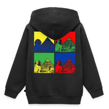Sphinx Pyramides Egypte - Sweat Premium à capuche enfant bio - noir - Dos - AI Model Kid Male (0cm)