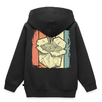 Chine Nouilles - Sweat Premium à capuche enfant bio - noir - Dos - AI Model Kid Male (0cm)