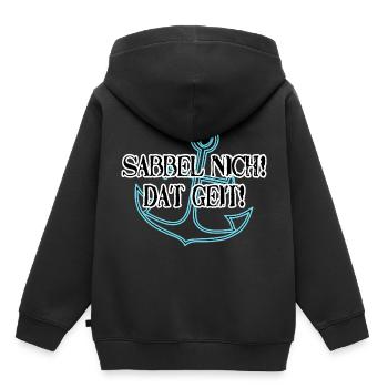 Sabbel nich - lustiges Shirt Geschenk Hamburg - Kinder Premium Organic Hoodie - Schwarz - Hinten - AI Model Kid Male (0cm)