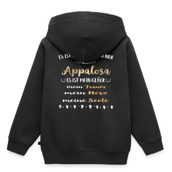 Ce n’est qu’un appalosa - le cœur - Sweat Premium à capuche enfant bio - noir - Dos - AI Model Kid Male (0cm)