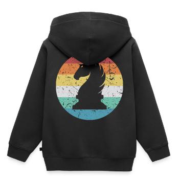 Schach Springer - Kinder Premium Organic Hoodie - Schwarz - Hinten - AI Model Kid Male (0cm)