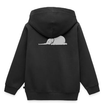 Éléphant t-shirt plantes animales fatiguées déprimé - Sweat Premium à capuche enfant bio - noir - Dos - AI Model Kid Male (0cm)