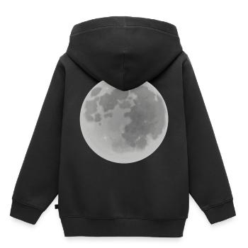 lune - Sweat Premium à capuche enfant bio - noir - Dos - AI Model Kid Male (0cm)