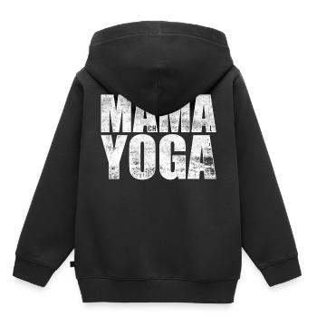 Fais du yoga - MAMA YOGA - Sweat Premium à capuche enfant bio - noir - Dos - AI Model Kid Male (0cm)