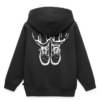 Coole Schuhe - Kinder Premium Organic Hoodie - Schwarz - Hinten - AI Model Kid Male (0cm)
