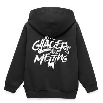 The Glaciers Melt Glacier Melt Rescue - Kids Premium Organic Hoodie - black - Back - AI Model Kid Male (0cm)