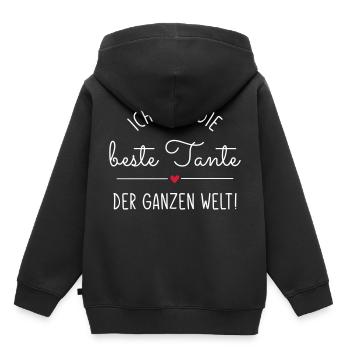 Ich habe die beste Tante / Tante ist die Beste - Kinder Premium Organic Hoodie - Schwarz - Hinten - AI Model Kid Male (0cm)