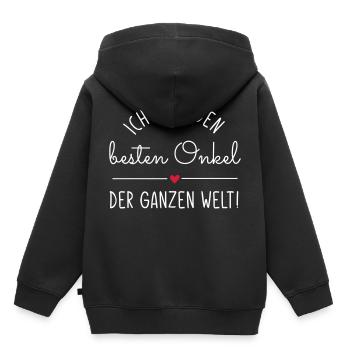 Ich habe den besten Onkel der Welt / Bester Onkel - Kinder Premium Organic Hoodie - Schwarz - Hinten - AI Model Kid Male (0cm)