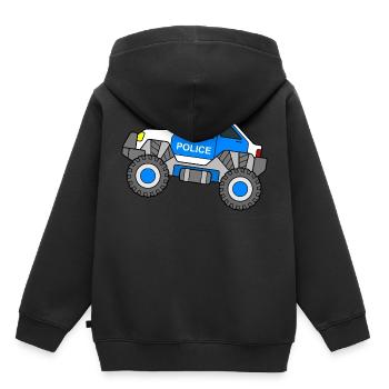 Police Monster Truck Voiture de police - Sweat Premium à capuche enfant bio - noir - Dos - AI Model Kid Male (0cm)