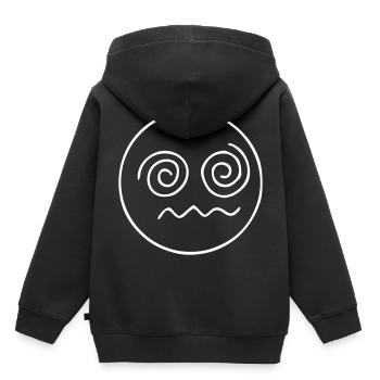 Emoji Skizze verwirrt weiß - Kinder Premium Organic Hoodie - Schwarz - Hinten - AI Model Kid Male (0cm)
