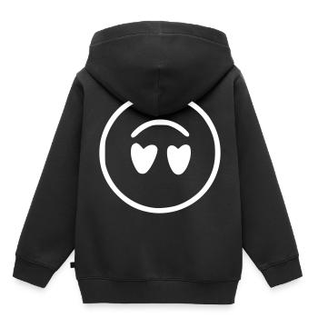 Emoji Skizze umgedreht weiß - Kinder Premium Organic Hoodie - Schwarz - Hinten - AI Model Kid Male (0cm)