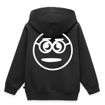 Emoji Skizze Brille weiß - Kinder Premium Organic Hoodie - Schwarz - Hinten - AI Model Kid Male (0cm)
