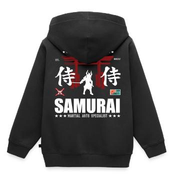 Conception d’arts martiaux de samouraï cool avec Kanji - Sweat Premium à capuche enfant bio - noir - Dos - AI Model Kid Male (0cm)