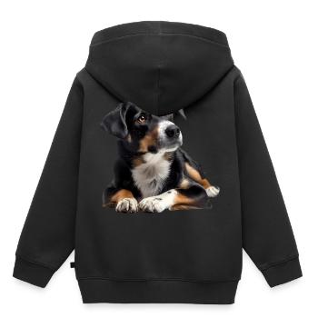 Danish Swedish Farmdog - Kinder Premium Organic Hoodie - Schwarz - Hinten - AI Model Kid Male (0cm)