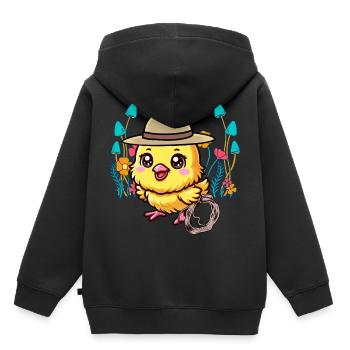 animaux mignons poussin wild west enfants enfant - Sweat Premium à capuche enfant bio - noir - Dos - AI Model Kid Male (0cm)