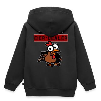 Lokaler Eierdealer - Kinder Premium Organic Hoodie - Schwarz - Hinten - AI Model Kid Male (0cm)