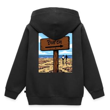Buren Ameland Urlaubsort - Kinder Premium Organic Hoodie - Schwarz - Hinten - AI Model Kid Male (0cm)