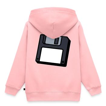 Diskette Retro Symbol Computer - Kinder Premium Organic Hoodie - Rosa - Hinten - AI Model Kid Female (0cm)