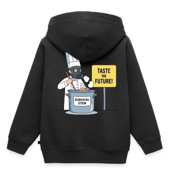 Taste the Future ! - Kinder Premium Organic Hoodie - Schwarz - Hinten - AI Model Kid Male (0cm)
