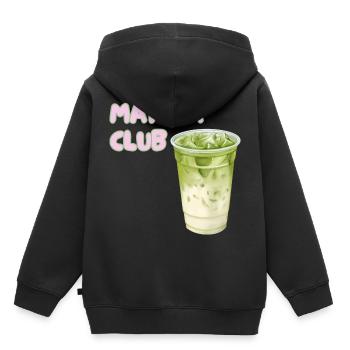 Graphique Matcha Club Latte - Sweat Premium à capuche enfant bio - noir - Dos - AI Model Kid Male (0cm)