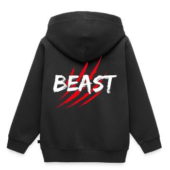 BEAST - chat sauvage - Sweat Premium à capuche enfant bio - noir - Dos - AI Model Kid Male (0cm)