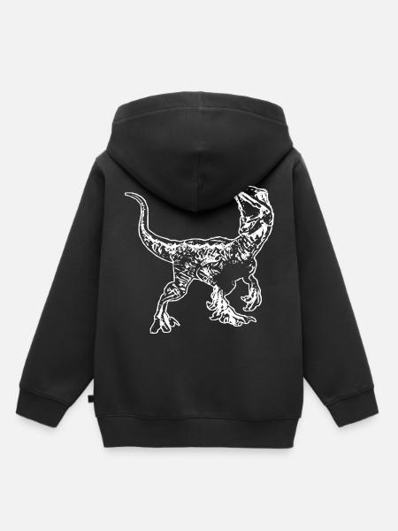 Velociraptor - Kinder Premium Organic Hoodie - Schwarz