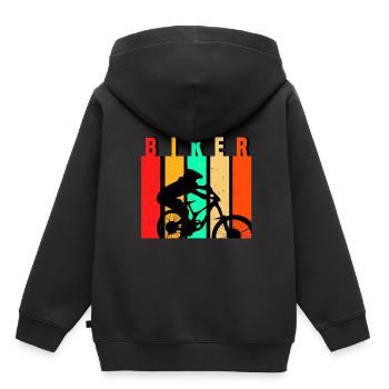 Mountainbike - Kinder Premium Organic Hoodie - Schwarz - Hinten - AI Model Kid Male (0cm)