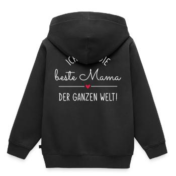 Ich habe die beste Mama / Mama ist die beste - Kinder Premium Organic Hoodie - Schwarz - Hinten - AI Model Kid Male (0cm)