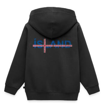Iceland Flag Scandinavian Cross Travel Vacation - Kids Premium Organic Hoodie - black - Back - AI Model Kid Male (0cm)