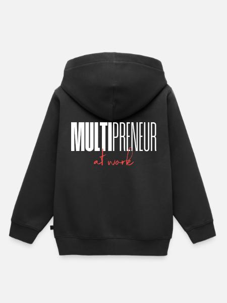 Mulitpreneur at work - Kinder Premium Organic Hoodie - Schwarz