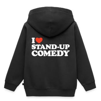 J’adore Stand-Up Comedy Heart Shirt - Sweat Premium à capuche enfant bio - noir - Dos - AI Model Kid Male (0cm)